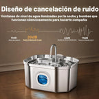 APAUK Fuente de Agua para Gatos de Acero Inoxidable, Fuente de Agua para Mascotas 108 oz/3.2 L