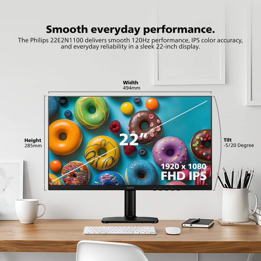 Philips Monitor de computadora 22E2N1100 de 22 pulgadas, pantalla I...