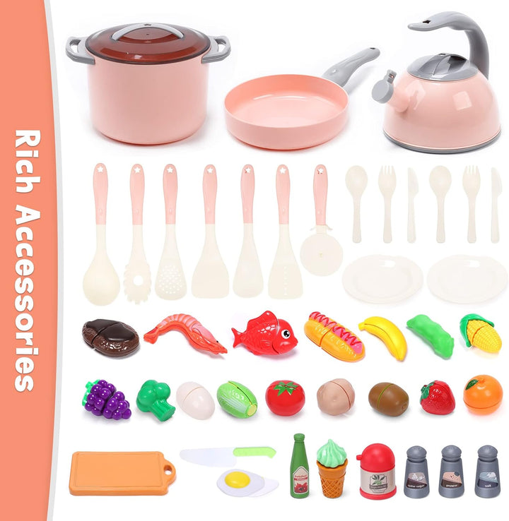 CUTE STONE Juego de Accesorios de Cocina de Juguete, Juegos de Comi...