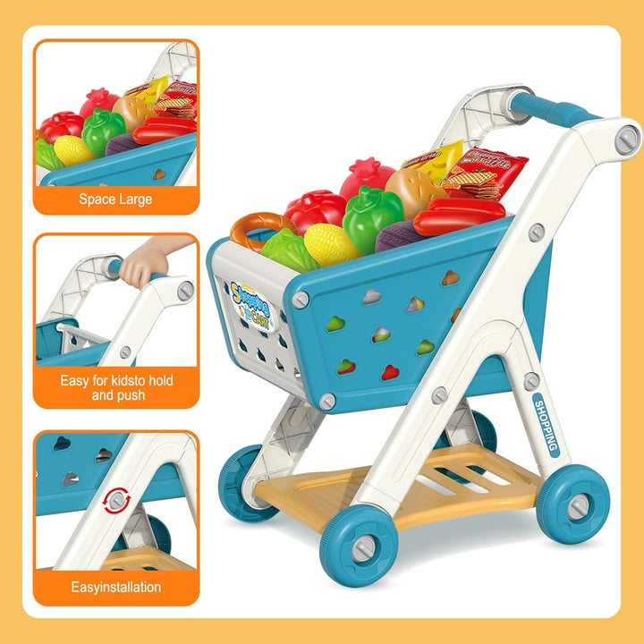 Yalujumb Carrito de Compras Trolley Set de Juego para Niños y Calcu...