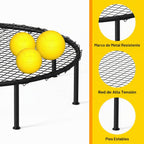 Juegos al aire libre para la familia, juego de pelota de playa, juego de red redonda con red y bolsa de transporte de 3 bolas para patio trasero, playa, parque, césped, deportes al aire libre para