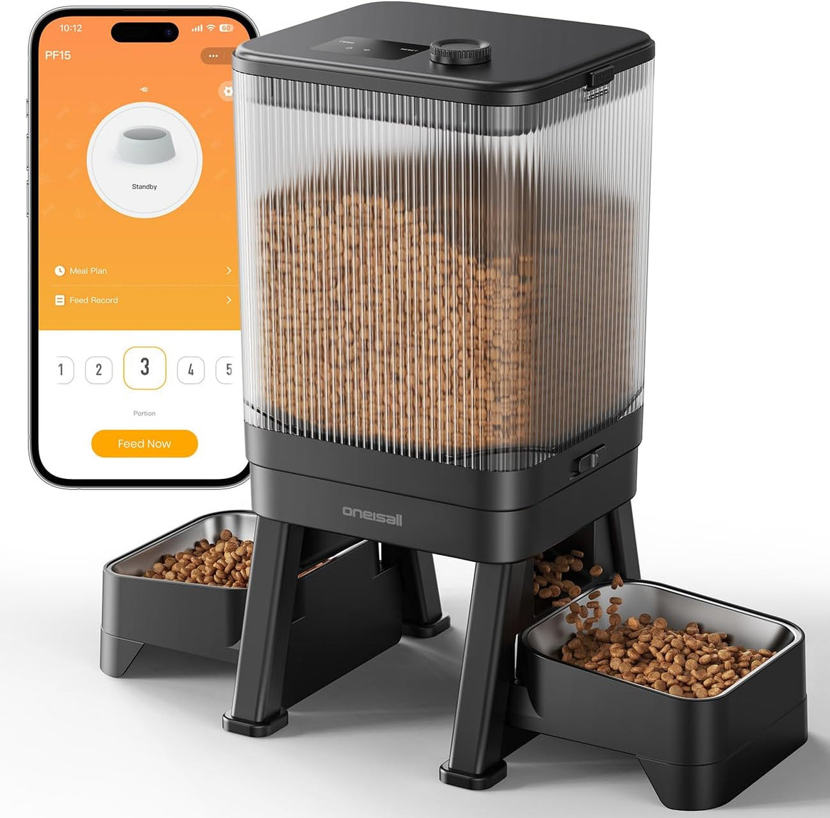 oneisall Alimentador automático para gatos 5G WiFi para 2 gatos, control de