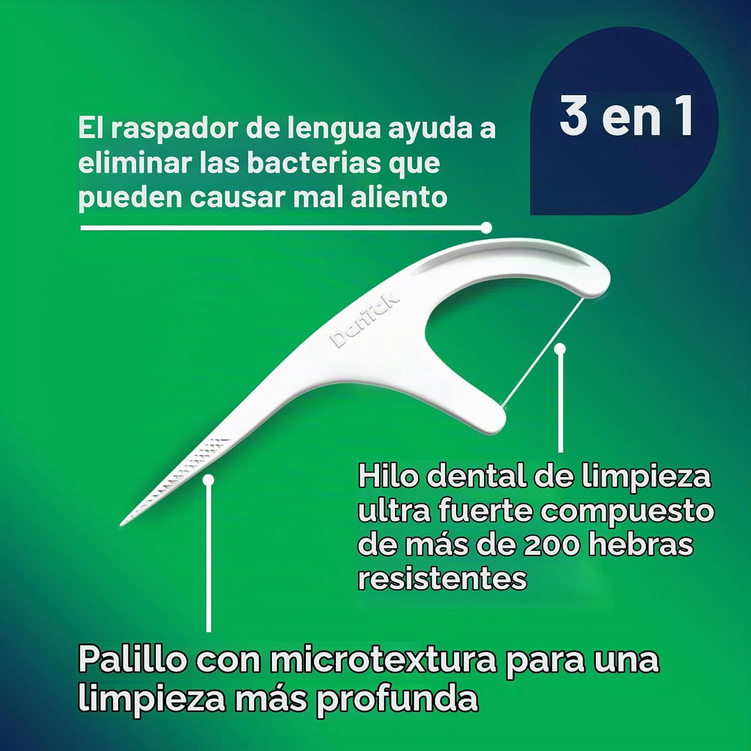 DenTek - Selecciones de hilo dental de limpieza avanzada Triple Cle...