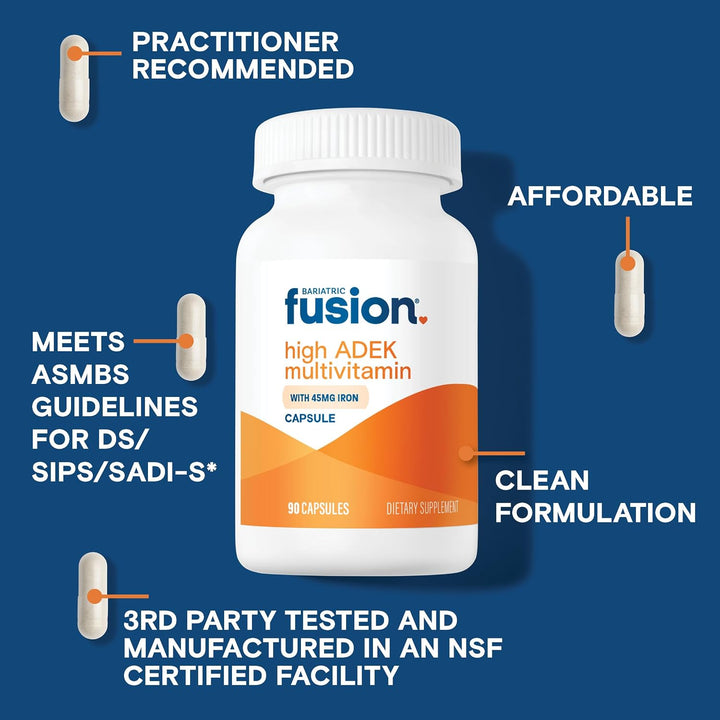 Bariatric Fusion Multivitamínico de alta ADEK con hierro | Multivit...