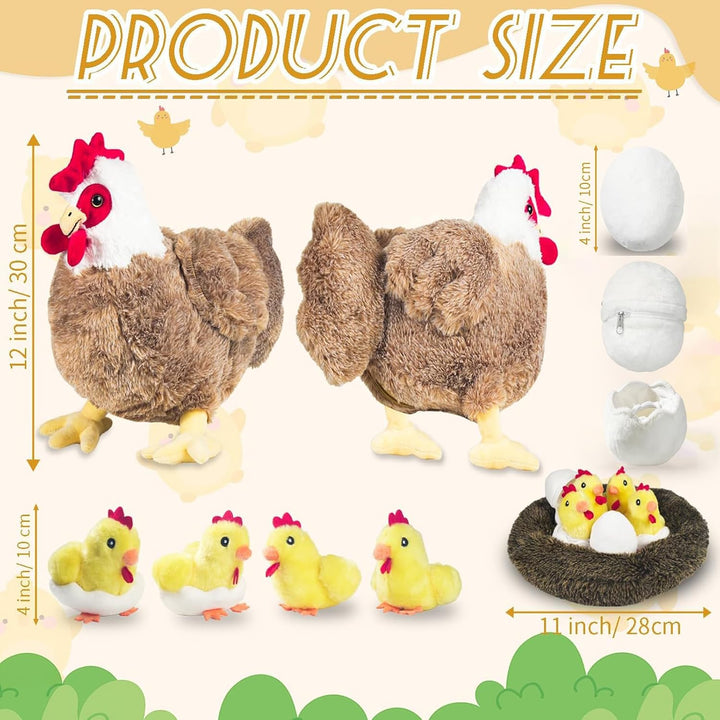 XYHQYB Peluche de pollo 9 en 1, juguetes de pollo de peluche para n...
