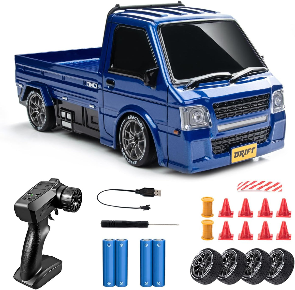 RC Drift Car, 1/24 4WD Bue Camioneta de deriva de estilo japonés
