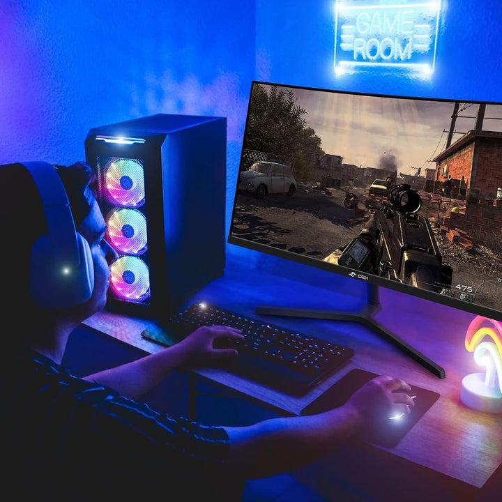 CRUA Monitor curvo para juegos FHD 1080P 180Hz de 24 pulgadas, 2800...