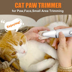Kit de cortapelos para gatos con recortador de patas, suministros eléctricos 3 en 1 para cabello grueso y enmarañado, afeitadora de trasero de abrigo pesado, afeitadora de pelo para perros en casa (blanco)