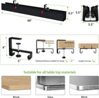 KEEGH Bandeja de Gestión de Cables Extra Grande de 48" para Debajo del Escritorio - Gestión de Cables Debajo del Escritorio - Montaje de Abrazadera/Tornillo - Soporta Hasta 70 lbs - Gestión de Cables