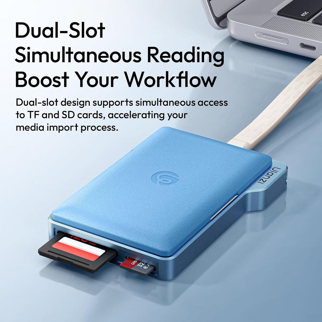 ULANZI Estuche para tarjetas de memoria DC01 y lector USB-C, 4 ranuras SD +
