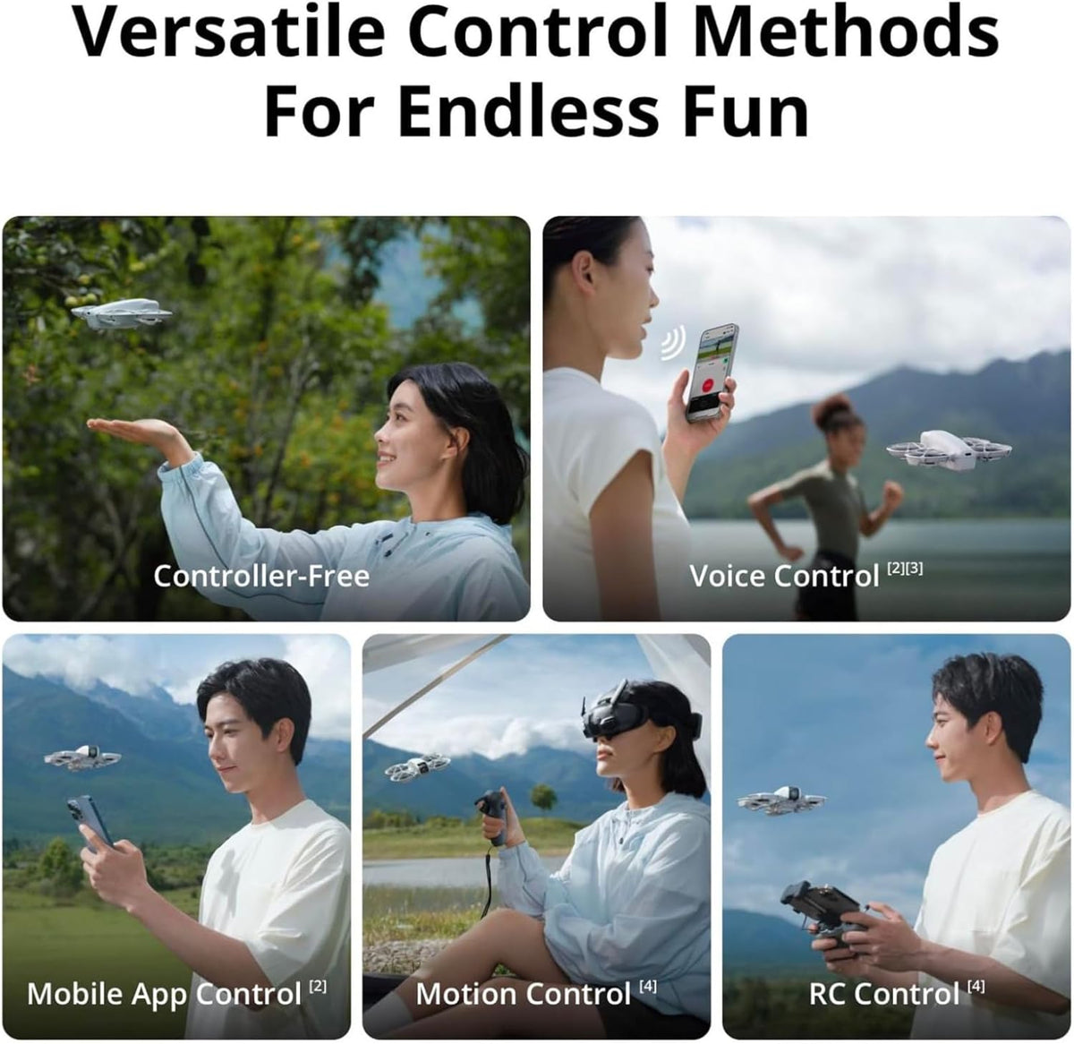 DJI Neo, Minidron con cámara 4K UHD para adultos, dron de 135 g que te sigue, despegue con la palma, seguimiento de sujetos, QuickShots, video estabilizado, protector de hélice incorporado (sin