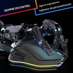 KLIM Blaze Pro - Ratón inalámbrico para juegos, con base de carga RGB