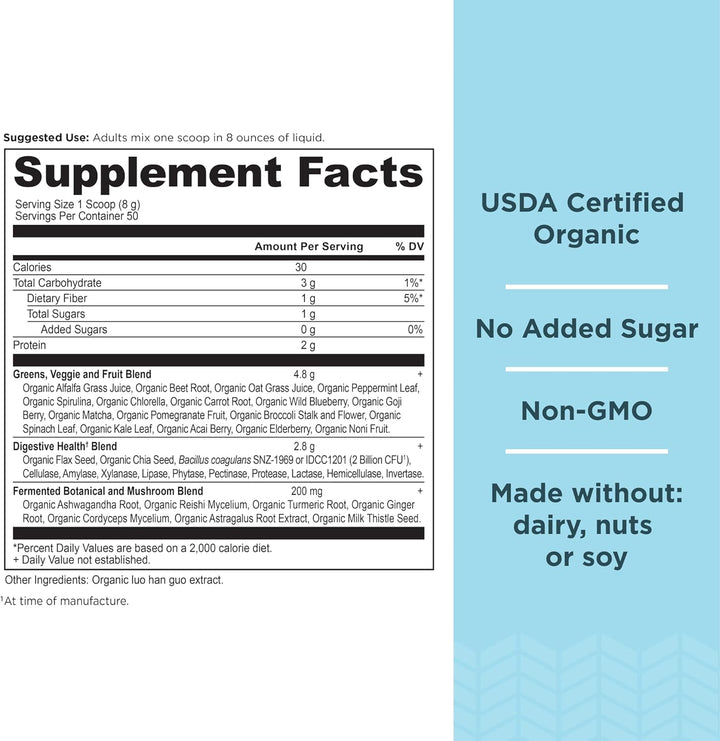 Ancient Nutrition Super Greens Powder - Polvo de superalimento orgá...