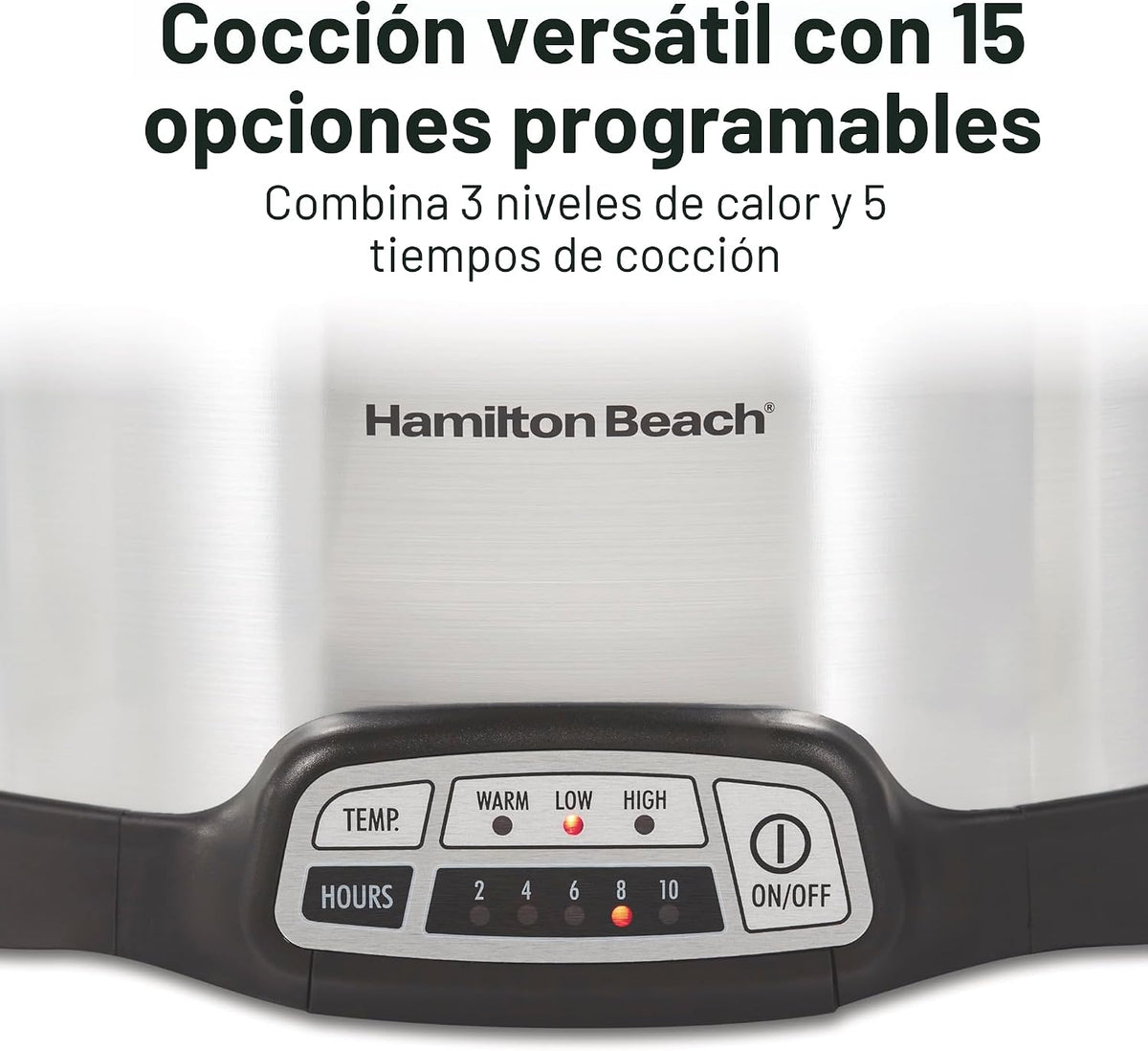 Hamilton Beach Set & Forget - Olla de cocción lenta programable de 4