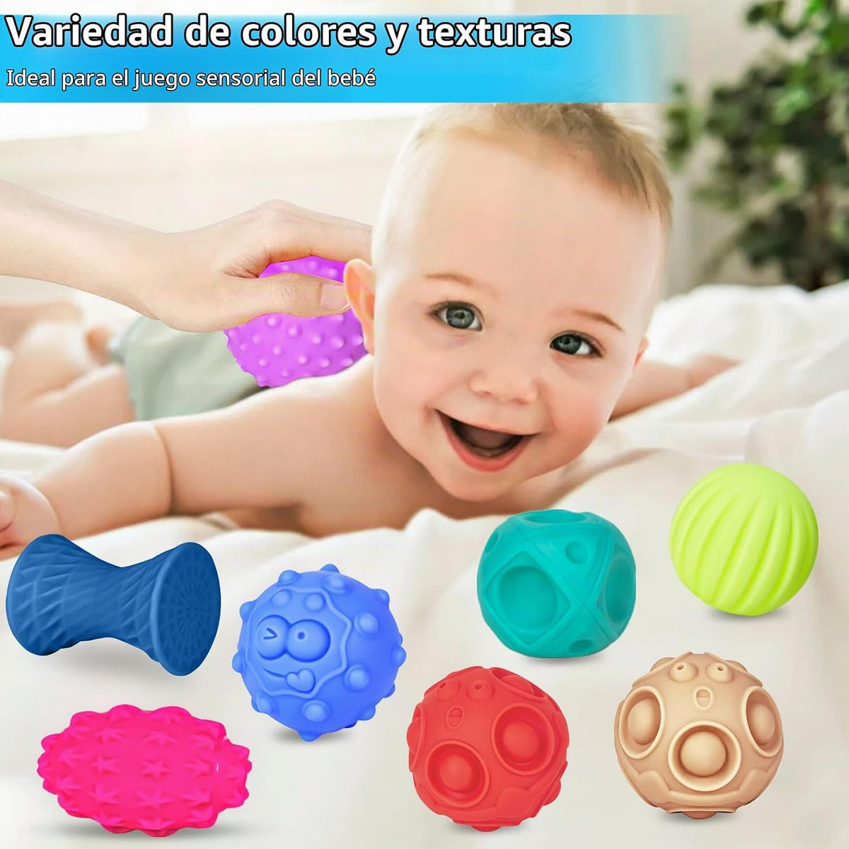 Paquete de 24 bolas sensoriales suaves Montessori juguetes para bebés y