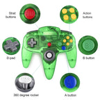 miadore 2 Paquetes de Controlador clásico 64 con Cable Joystick para sistema de videojuegos N64 Consola N64 (Verde Selvático y Naranja)