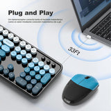 SQMD Combo de teclado y mouse inalámbricos, teclado retro de tamaño...