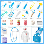 Kit de médico para niños, 36 piezas de juego de doctor para niños pequeños de 3 a 5 años con bolsa de almacenamiento médico y estetoscopio real, kits médicos, juguetes de médico, divertido juego de rol de médico, regalo para niños pequeños