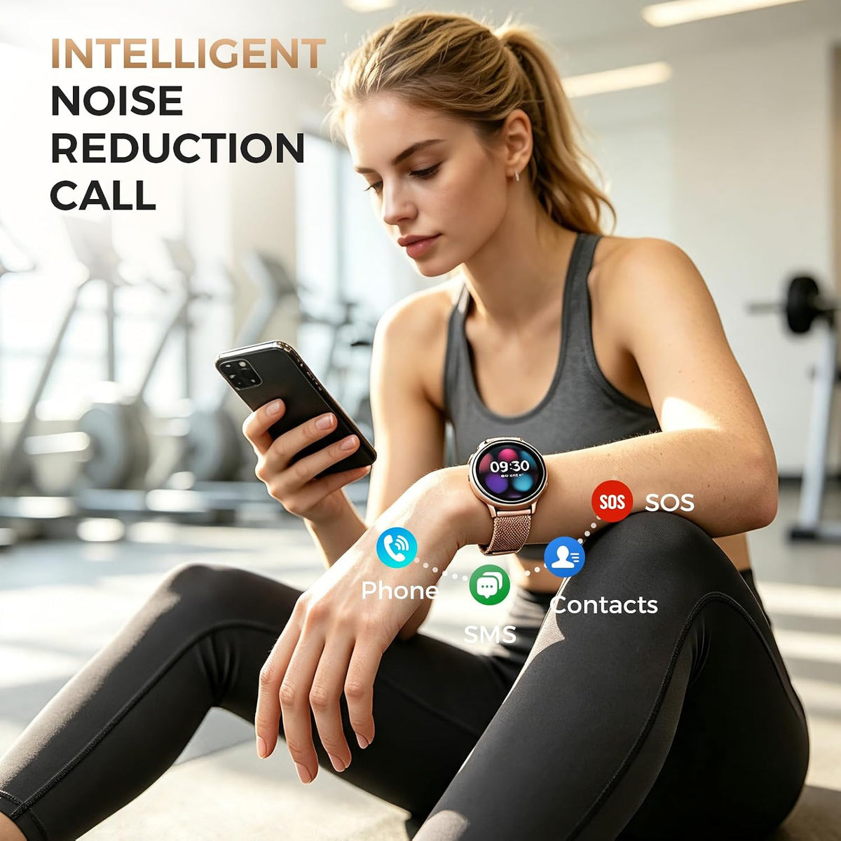 EGQINR GPS Smart Watch para Hombres y Mujeres, 1.32" AMOLED, Seguimiento de Actividad 5ATM
