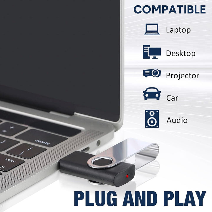 Paquete de 5 unidades de unidad flash USB de 64GB con adaptador tip...