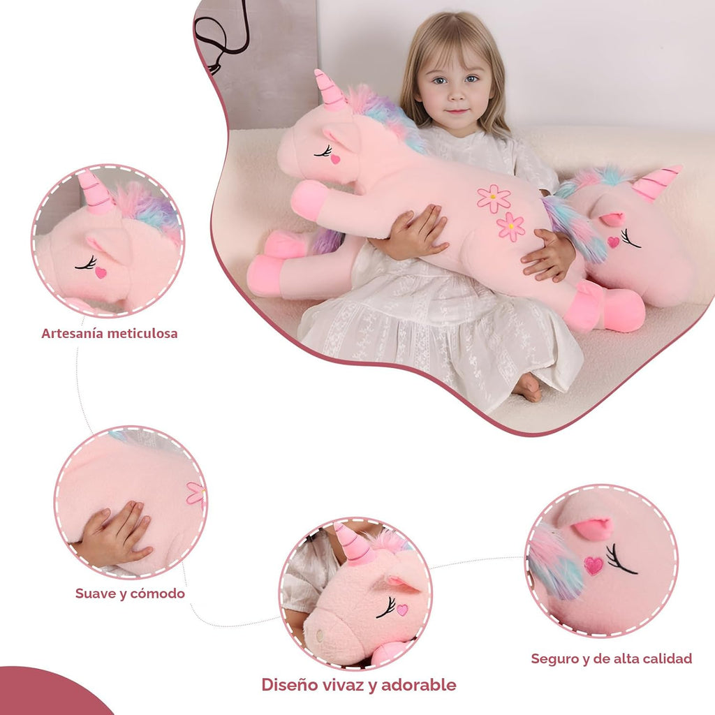 Peluche de unicornio rosa gigante lindo de 32 pulgadas