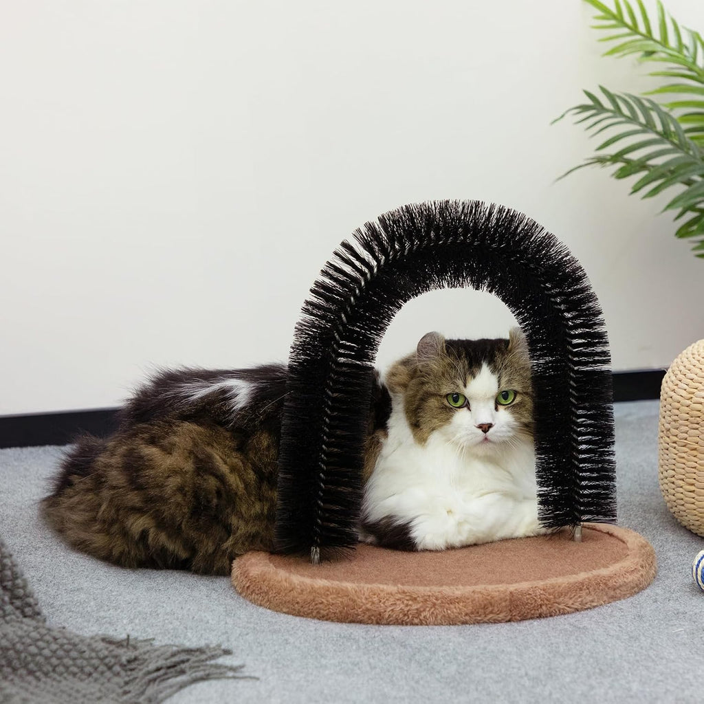 Hollypet Masajeador y rascador de auto aseo - Cepillo de arco de gato para