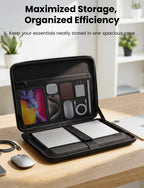 DOMISO Funda rígida para laptop de 17 a 17.3 pulgadas, impermeable, a prueba de golpes, funda rígida para laptop con asa y bolsillo de almacenamiento, compatible con MacBook, HP, Dell, negro
