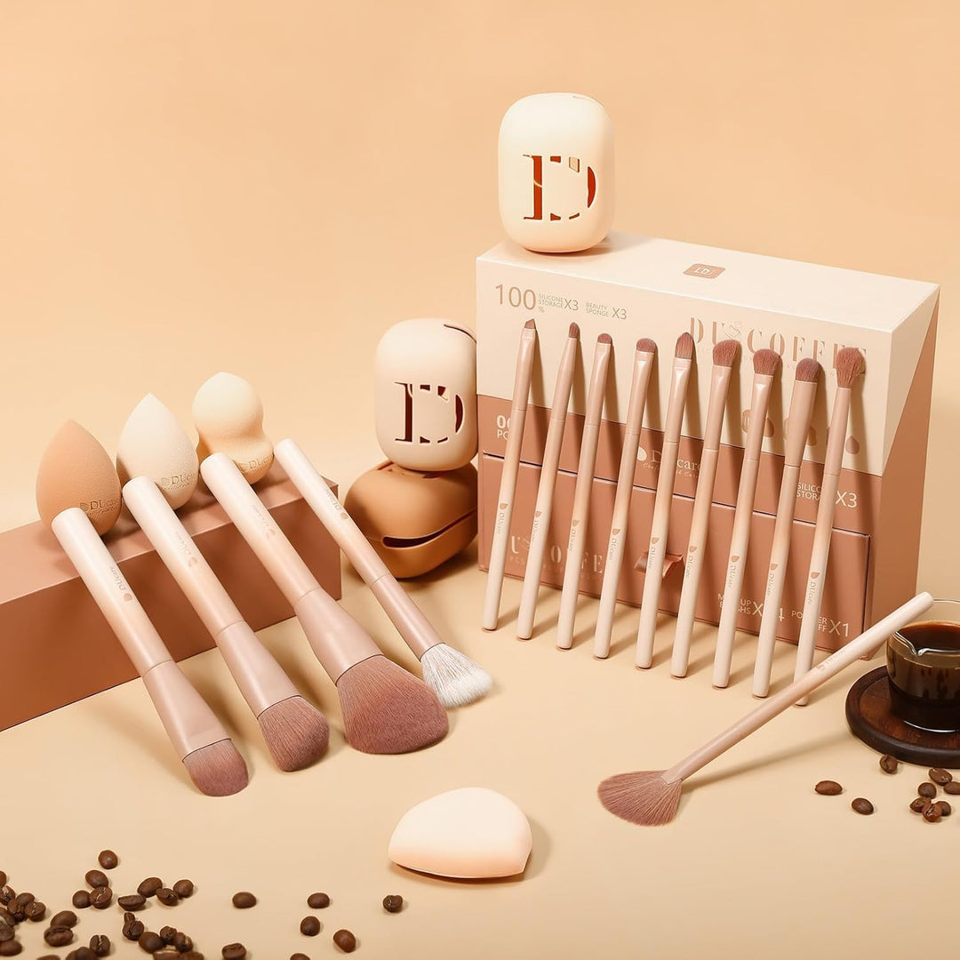DUcare Juego de regalo de maquillaje de 21 piezas, con 14 brochas d...