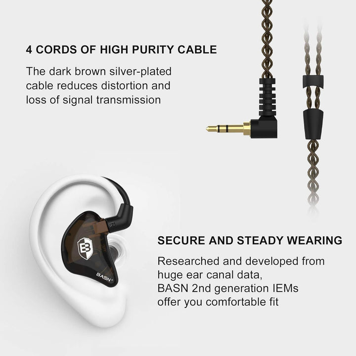 BASN Bsinger - Auriculares con monitor de oído para músicos, auricu...