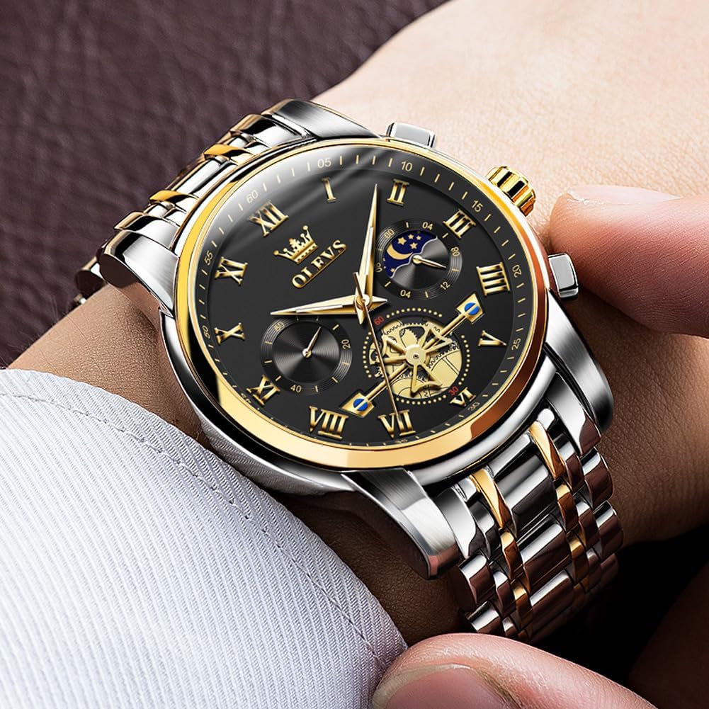 OLEVS Reloj para Hombres Clásico de Negocios en Acero Inoxidable Reloj para Hombre