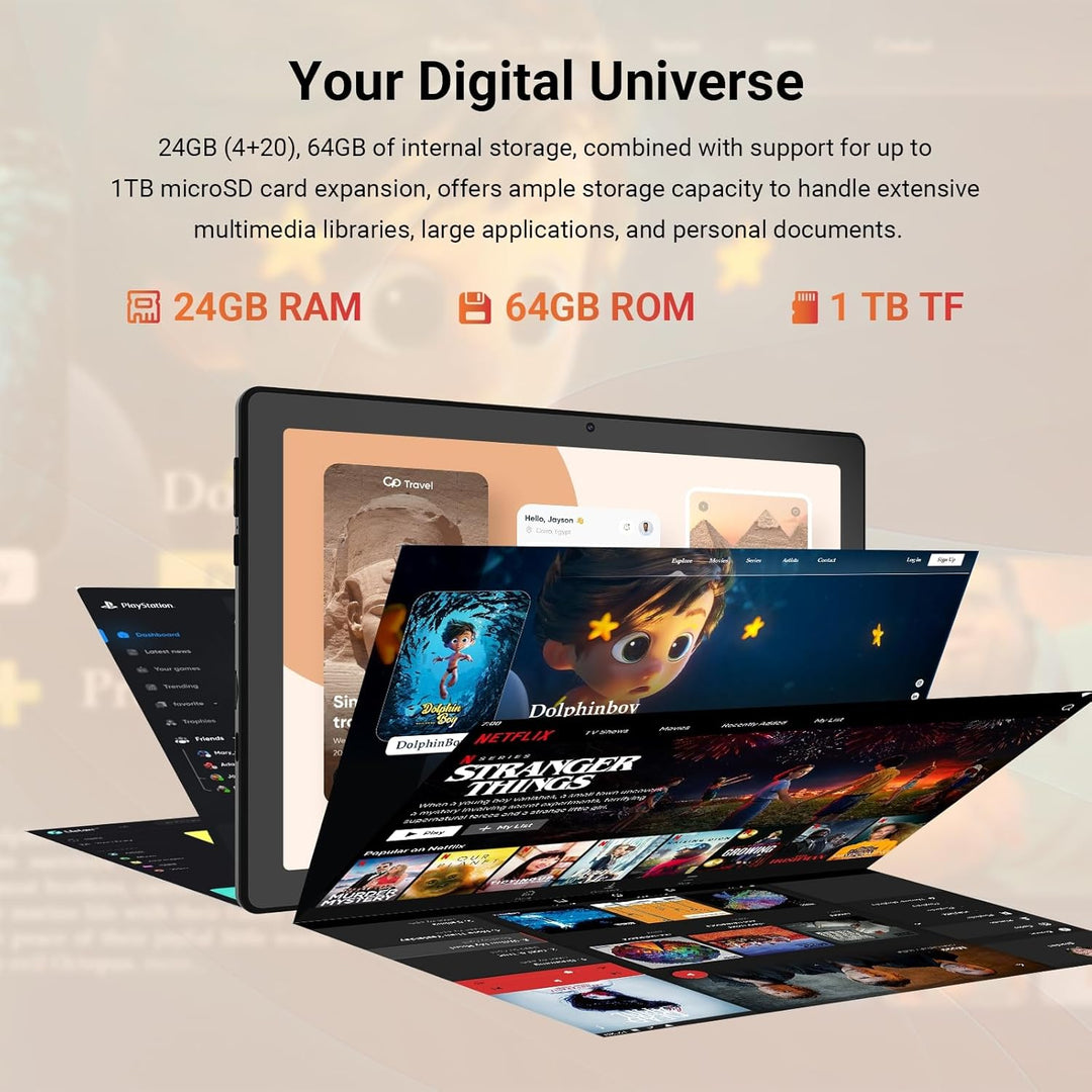 Hakaug Tableta Android de 10 Pulgadas, Procesador Octa-Core, 24 GB...
