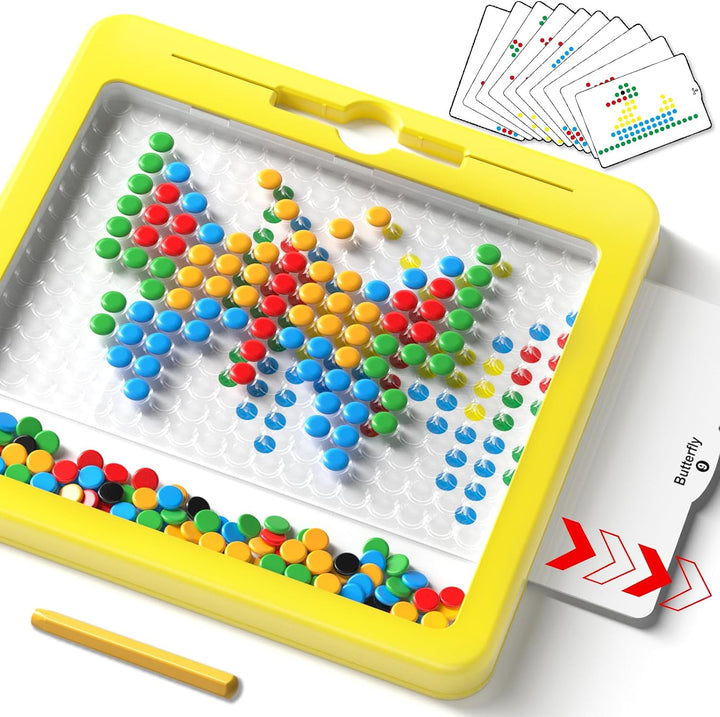 Tablero de dibujo magnético grande 2 en 1 para niños pequeños, labe...