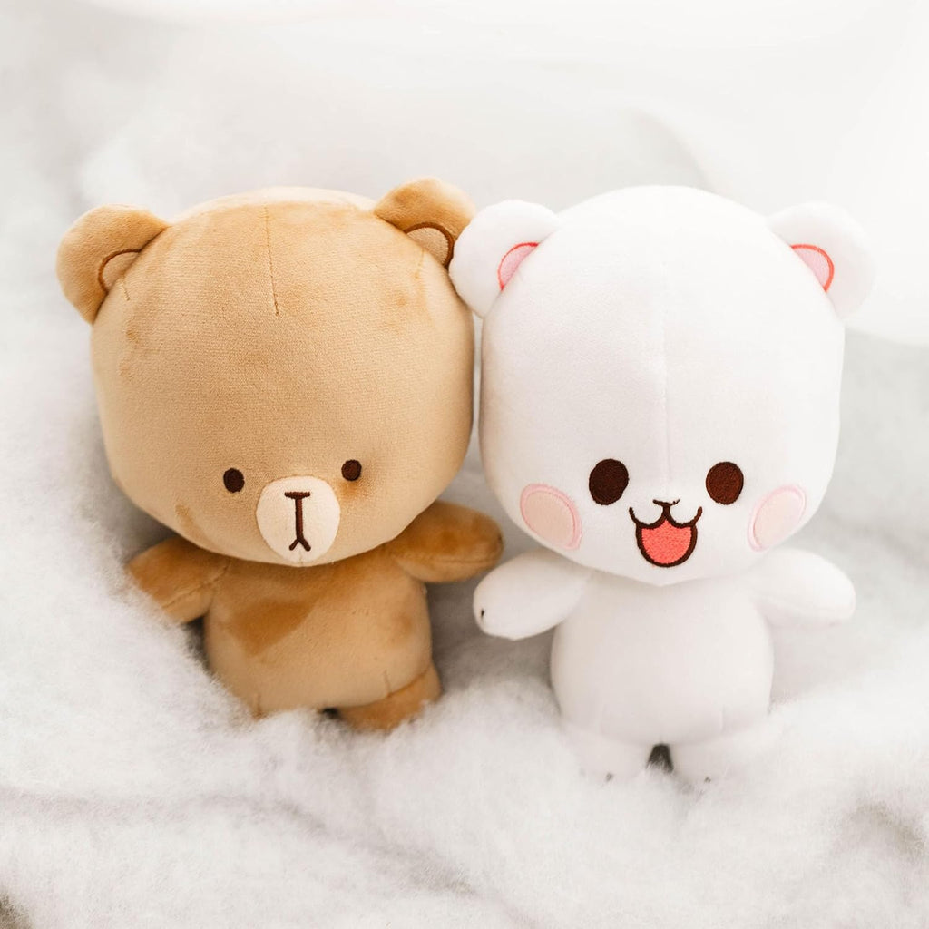 Milkmochabear Peluche oficial de leche de 7 pulgadas, mercancía auténtica, adorable lindo oso de peluche, tamaño de viaje, suave, regalo para cualquier ocasión, amigos, parejas, vacaciones, cumpleaños