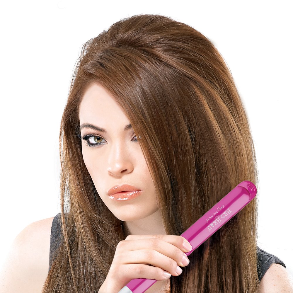 Bed Head Di no más alisador de borde curvo, carcasa rosa, 1 pulgada