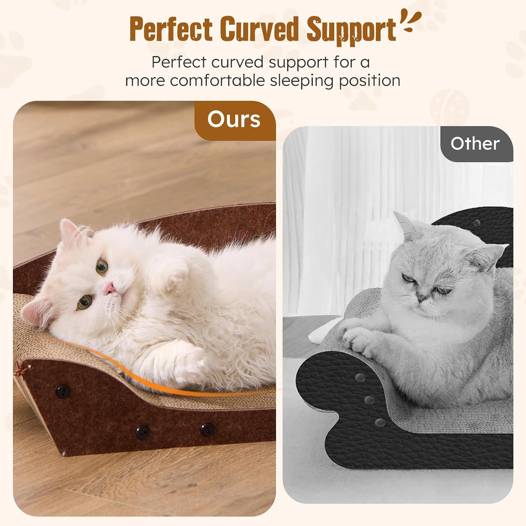 Cama rascador de cartón para gatos de interior de 26 pulgadas, 1