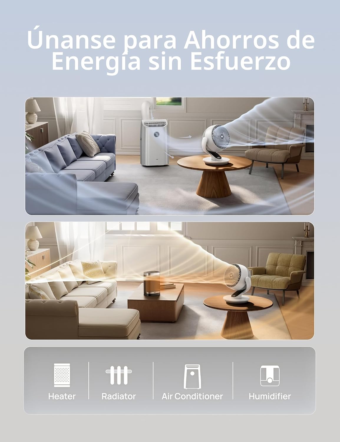 DREO Ventilador oscilante para dormitorio, ventiladores de mesa sil...