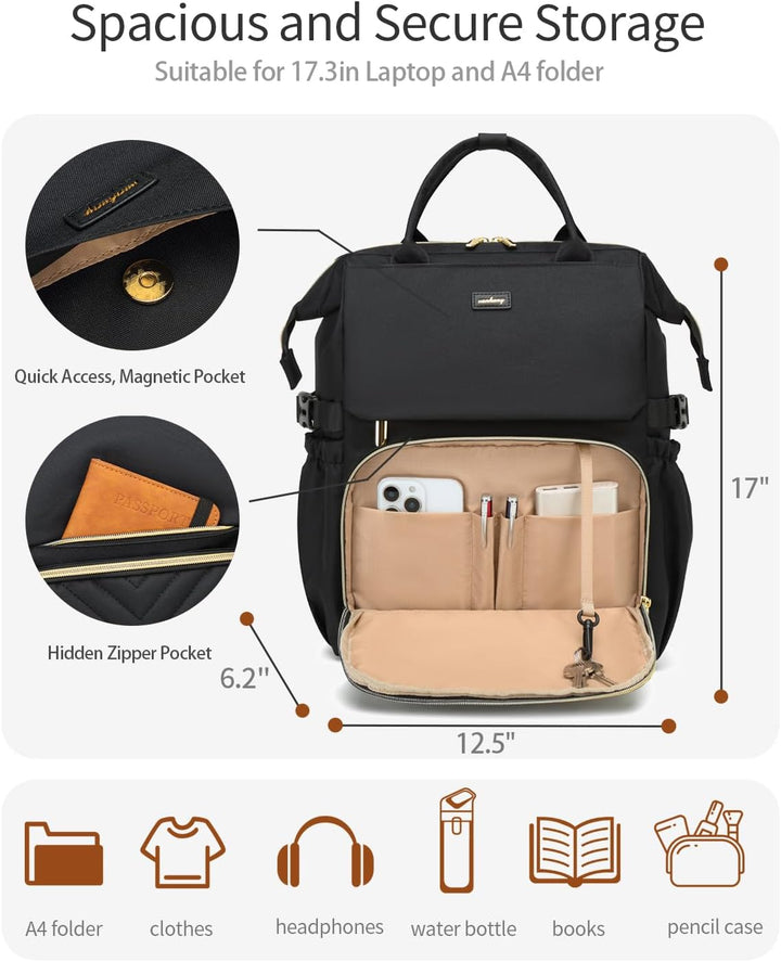 VANKANY - Mochila para mujer con compartimento para laptop, mochila...