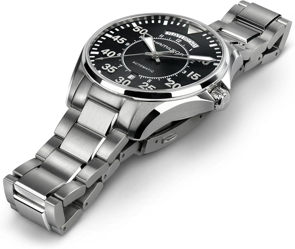 Hamilton Reloj de vestir suizo "Khaki Aviation" automático de acero inoxidable, color: plateado, modelo: H64615135