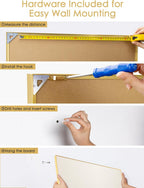 Tablero de anuncios de tela de 30 x 20 pulgadas, tablero de aluminio dorado