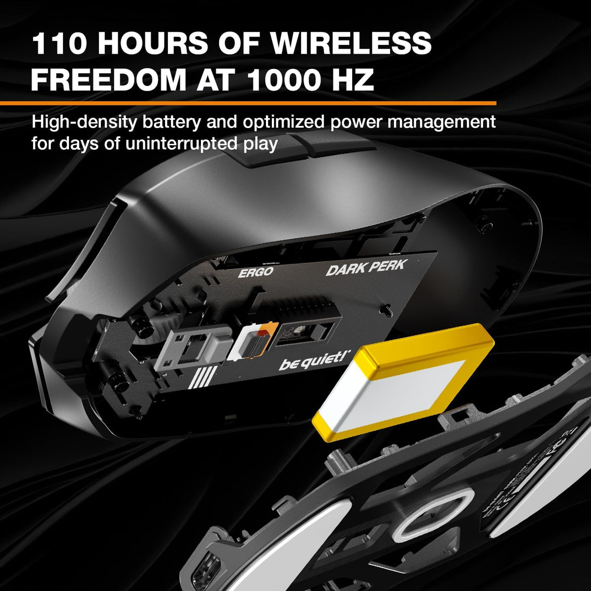 be quiet! Dark Perk Ergo - Mouse para juegos de PC, 1.94 oz, ligero...