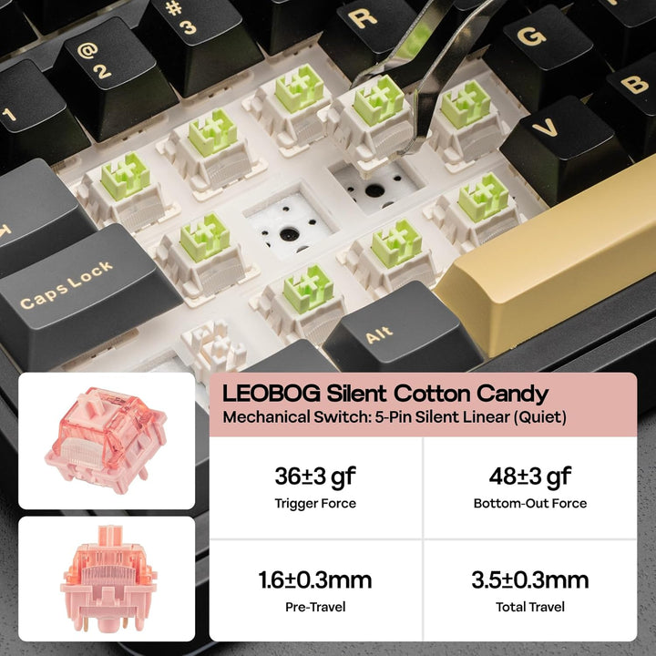 EPOMAKER X Aula EA75 MAX Teclado inalámbrico para juegos con pantal...