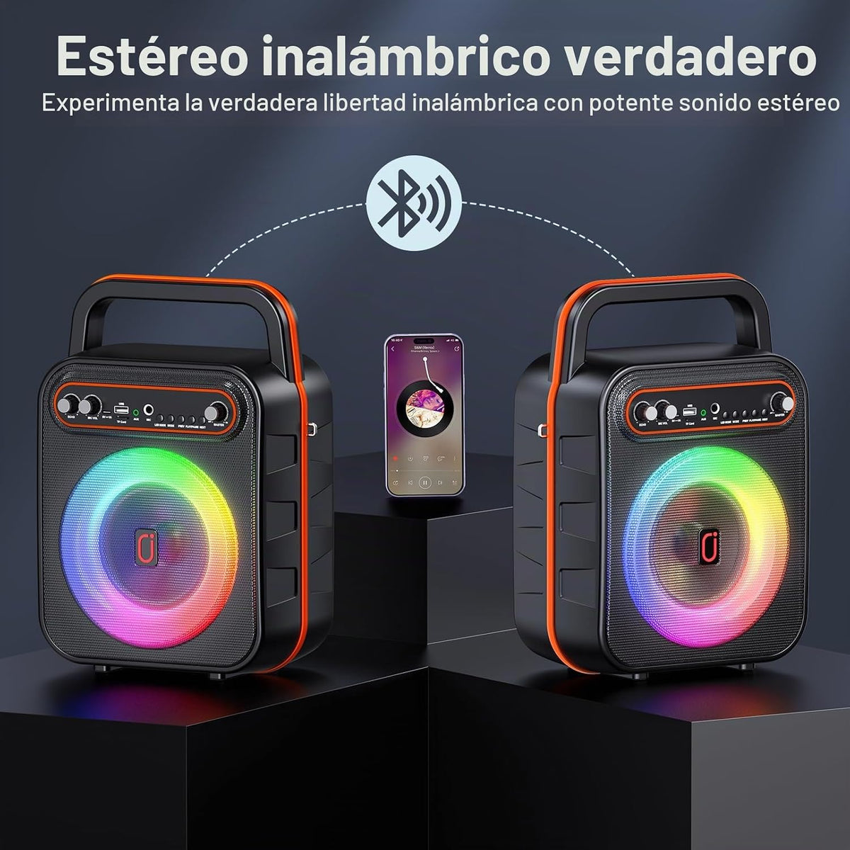 JYX Máquina de karaoke para adultos y niños, altavoz Bluetooth portátil con 2 micrófonos inalámbricos, sistema PA agudos y graves con luces LED, compatible con USB/AUX/TF/FM/REC para fiestas en casa al aire libre