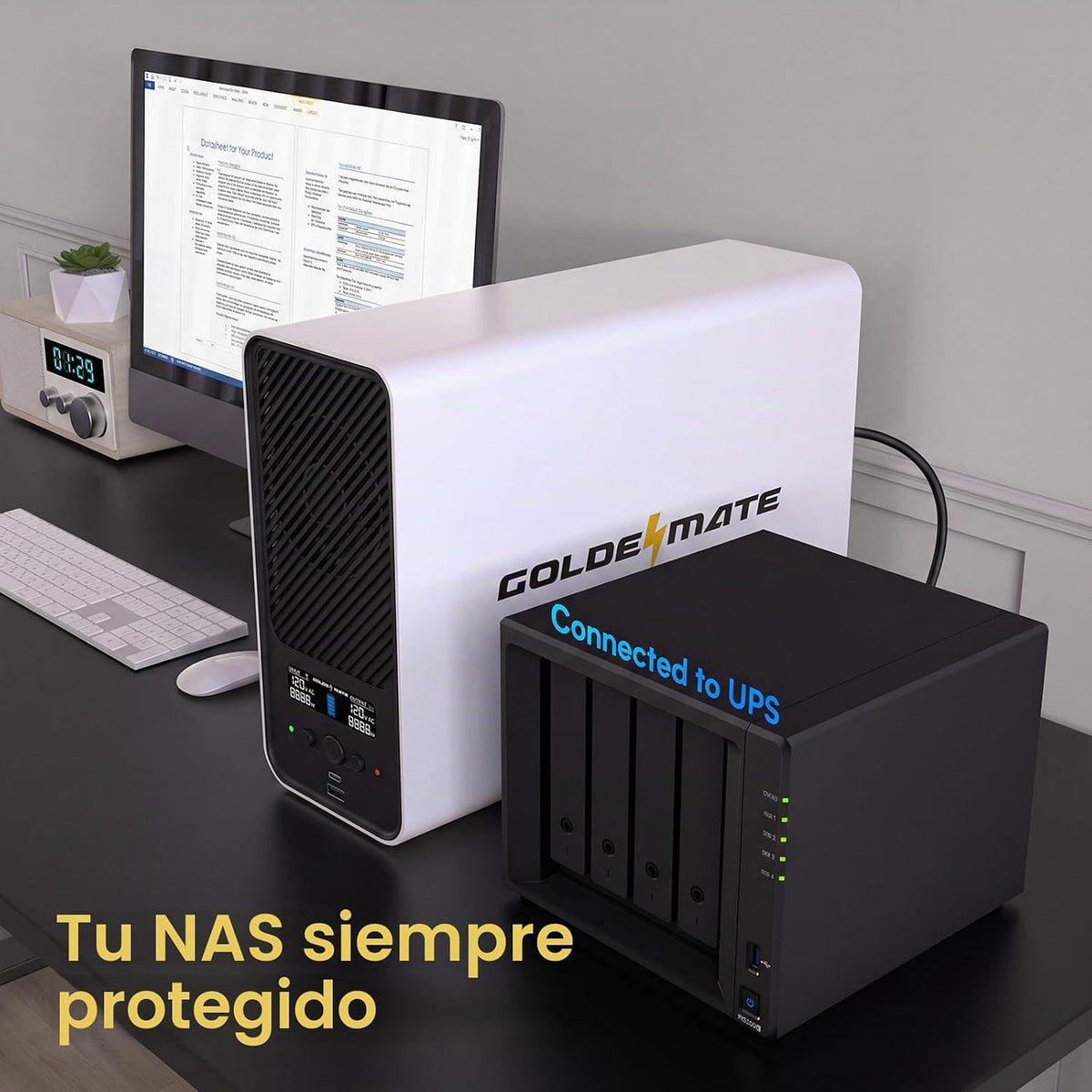 GOLDENMATE Batería de reserva y protector contra sobretensiones de batería