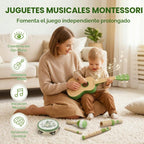 7 en 1 instrumentos musicales de madera para niños, juguetes