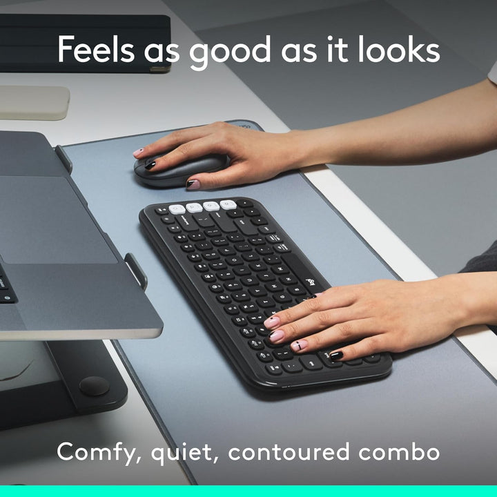 Logitech Combo POP ICON, combo de teclado y mouse Bluetooth, escrit...