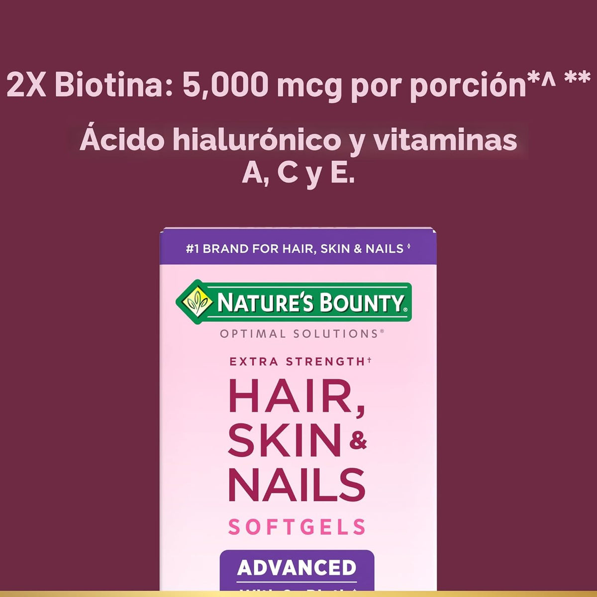 Nature's Bounty Cabello, Piel y Uñas Avanzado, Suplemento Vitam...