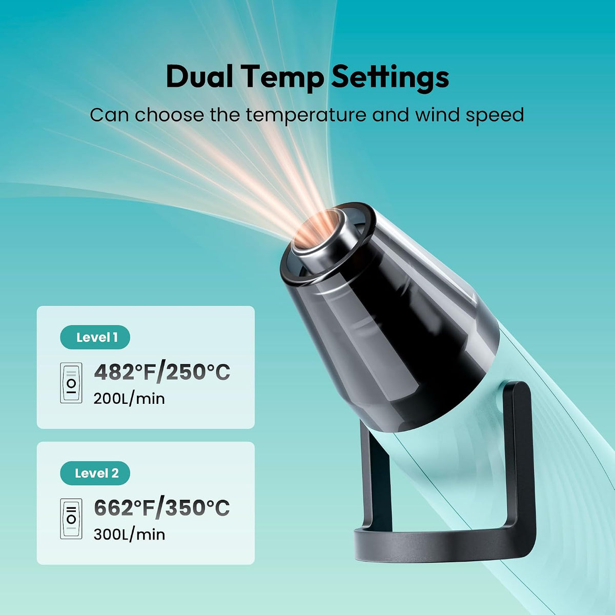 Resiners Pistola de calor para manualidades, mini pistola de calor de 350 W