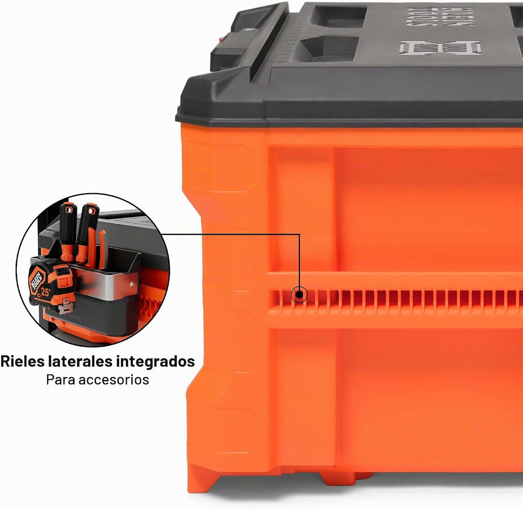 Klein Tools 54823MB MODbox Organizador de caja de herramientas de 3 cajones, almacenamiento de herramientas resistente, módulo apilable, capacidad de 50 libras