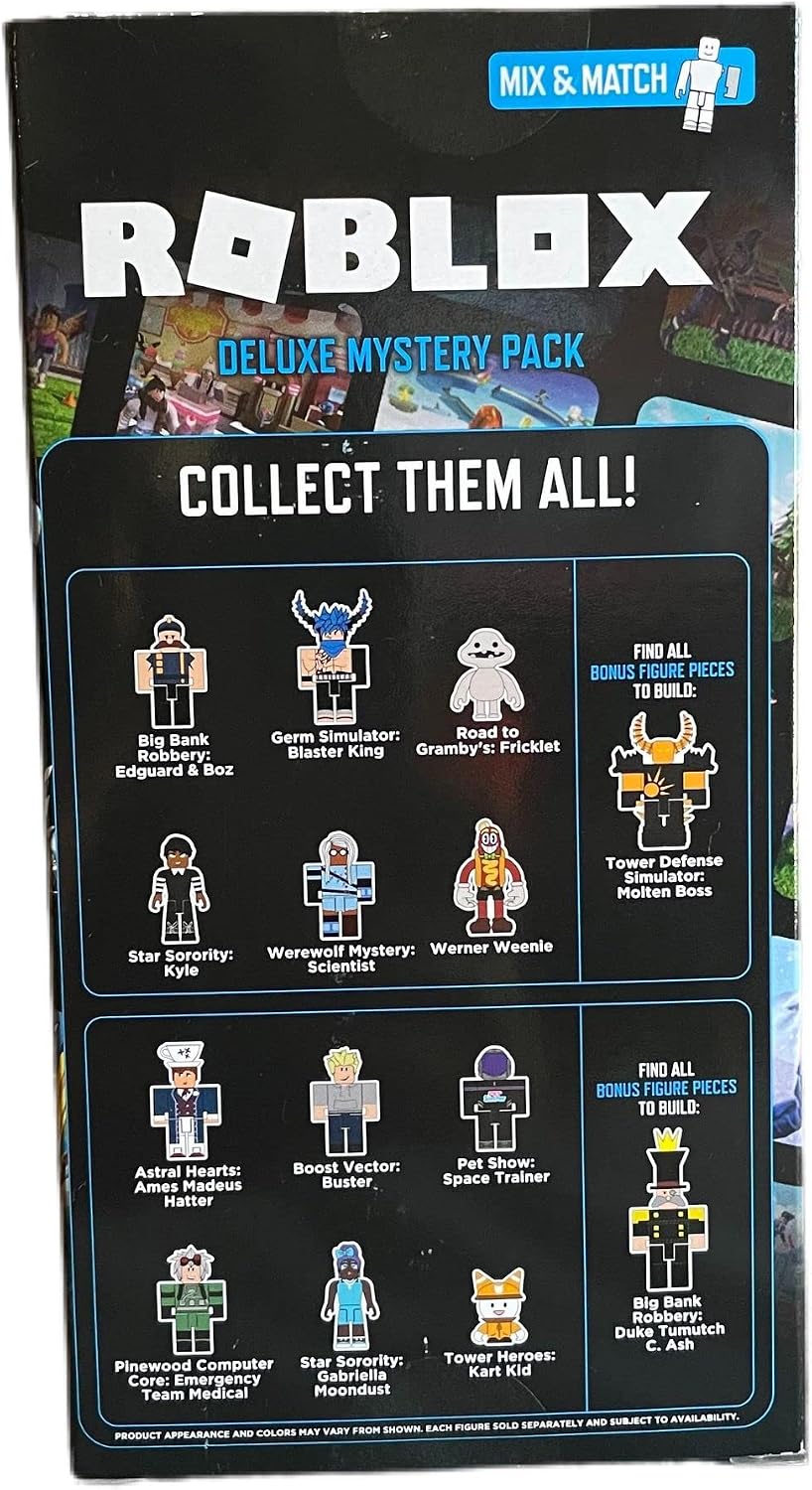 Roblox Deluxe Mystery Pack - Figura de acción serie 1, incluye artículo virtual exclusivo (elige figura) (equipo médico de emergencia)