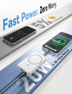 Cargador portátil magnético de 10000 mAh, batería MagSafe de carga rápida